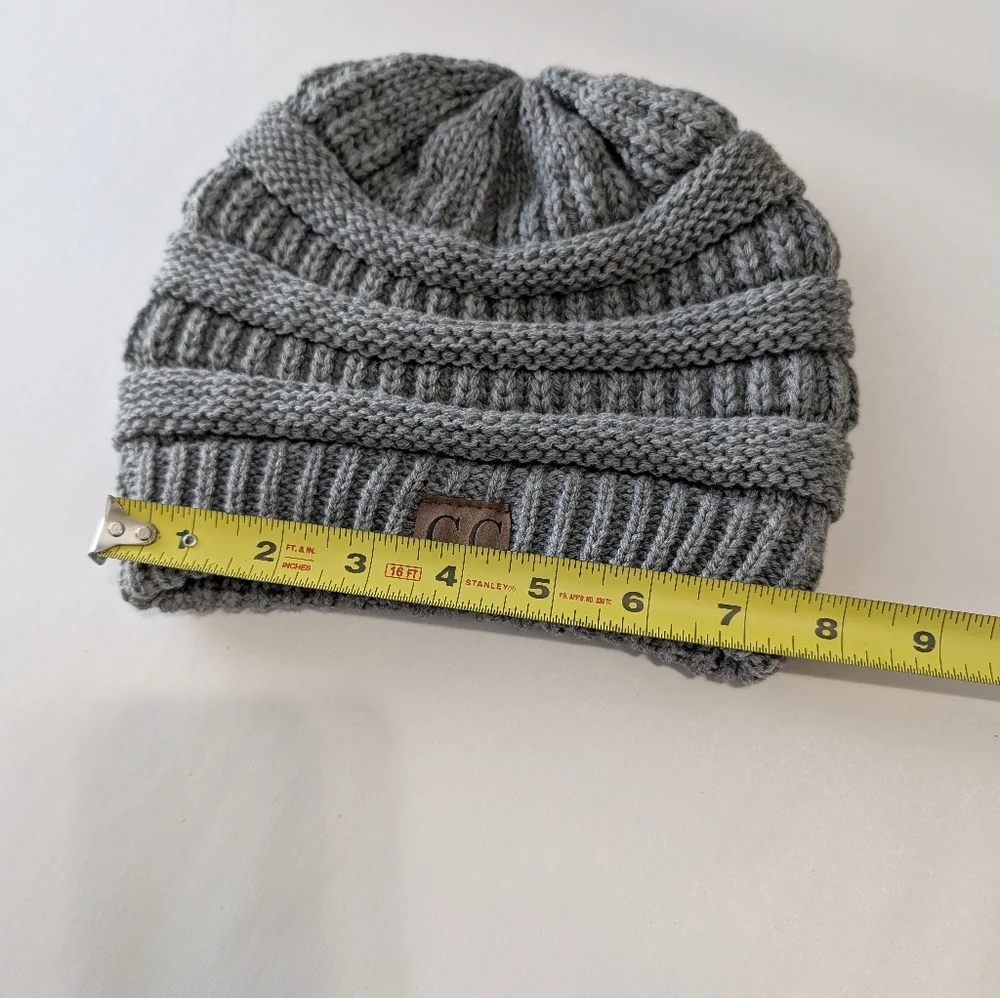 C.C Trendy Gray Warm Chunky Soft Stretch Cable Knit Skully Beanie Hats Cap